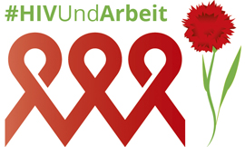 Logo: Deutsche Aidshilfe. HIVund Arbeit
