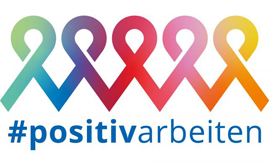 Logo #positivarbeiten, Deutsche Aidshilfe