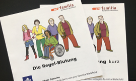 Foto: Broschüre Regel-Blutung, pro familia NRW